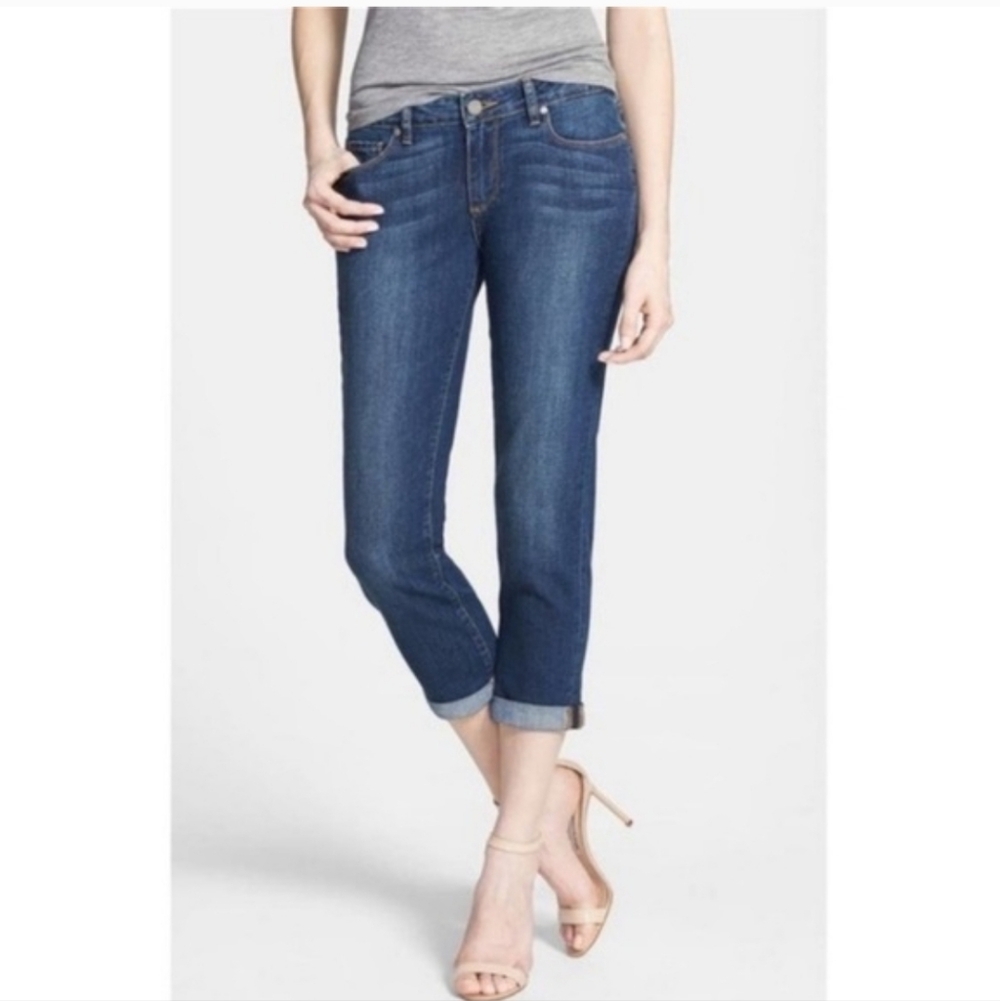 PAIGE Jimmy Jimmy Crop Blue Denim Jeans 28